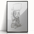 Dynamic Expressionist Dance Couple - Black and White Canvas Print