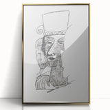 Dynamic Expressionist Dance Couple - Black and White Canvas Print