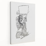 Dynamic Expressionist Dance Couple - Black and White Canvas Print