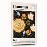 Large abstract wall art featuring assorted food dishes in vivid colors on acrylic glass.