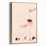 Framed canvas featuring a vintage poster art of a black and gold landscape, ideal for bedroom wall decor.