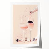 Extra large rolled print featuring a floral design in soft pastel colors, suitable for art wall dining room or bathroom.