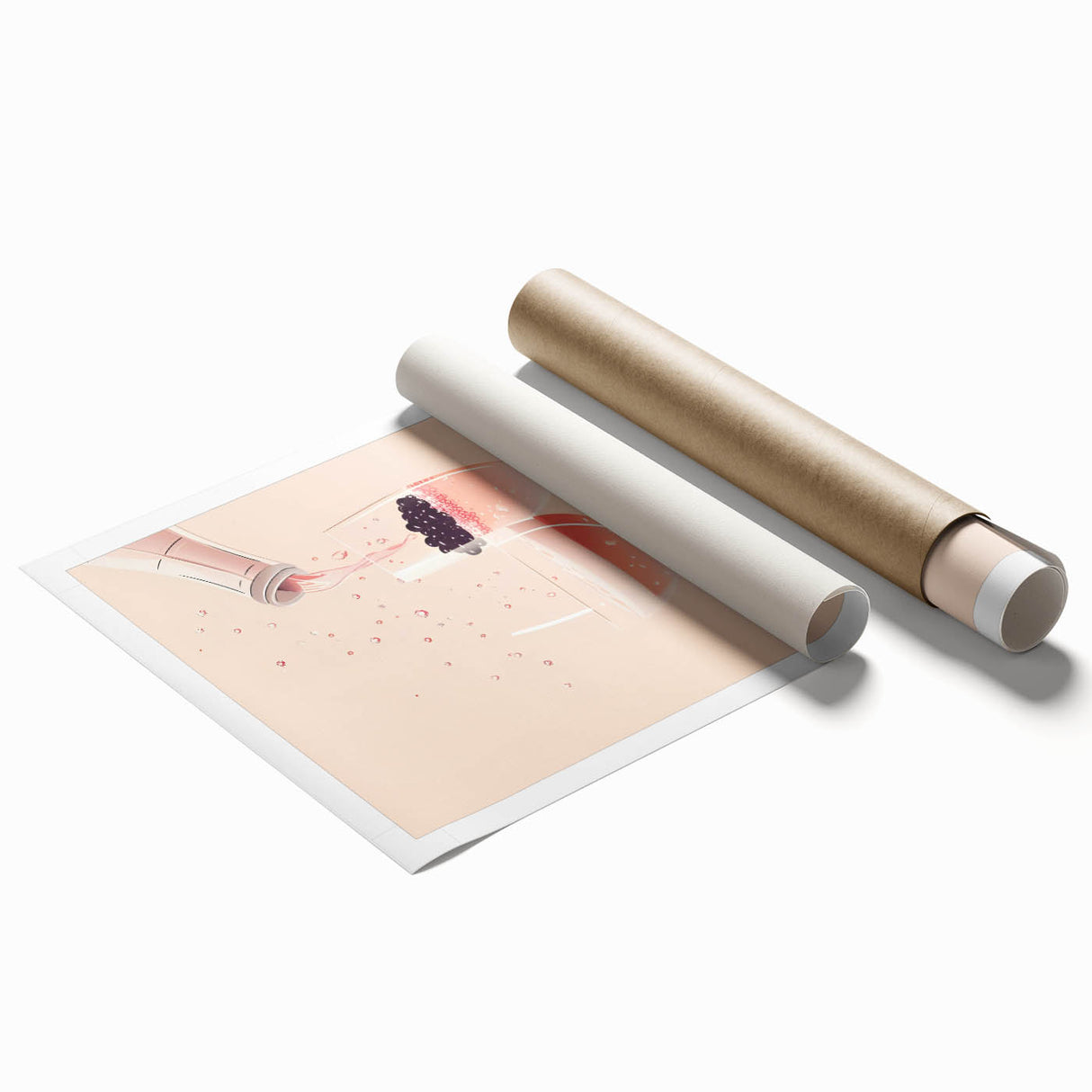 Extra large rolled print featuring a floral design in soft pastel shades, ideal for classy bathroom wall art.