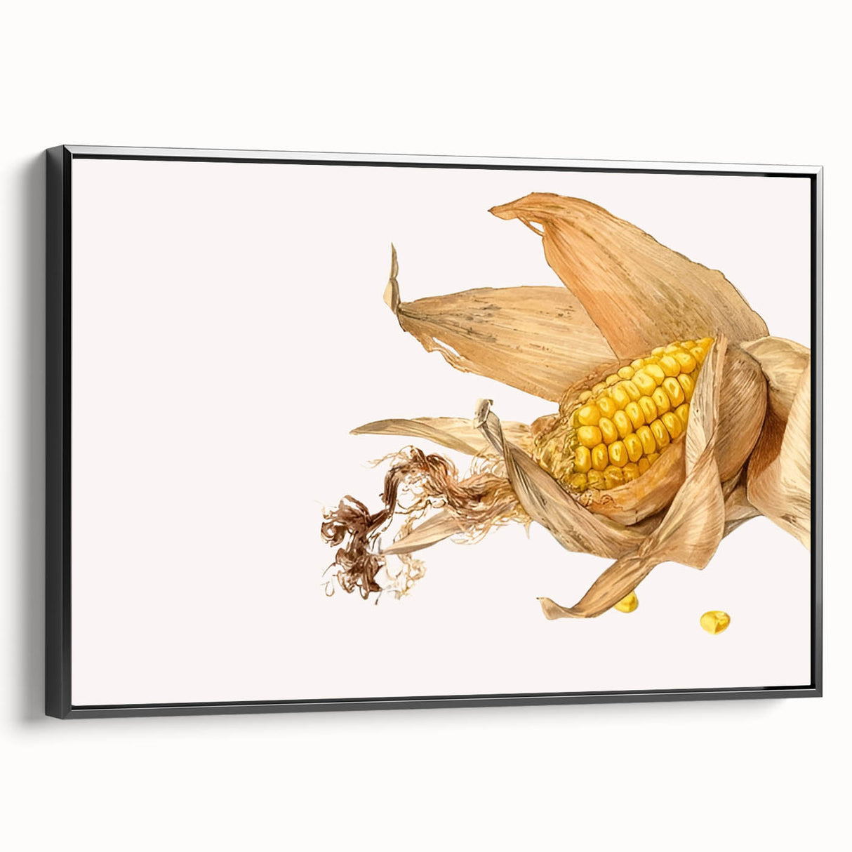 Black and white vintage poster art on framed canvas featuring assorted fruits, ideal for bedroom wall decor.