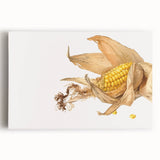 Black and white stretched canvas of assorted fruits, ideal for kitchen wall art.