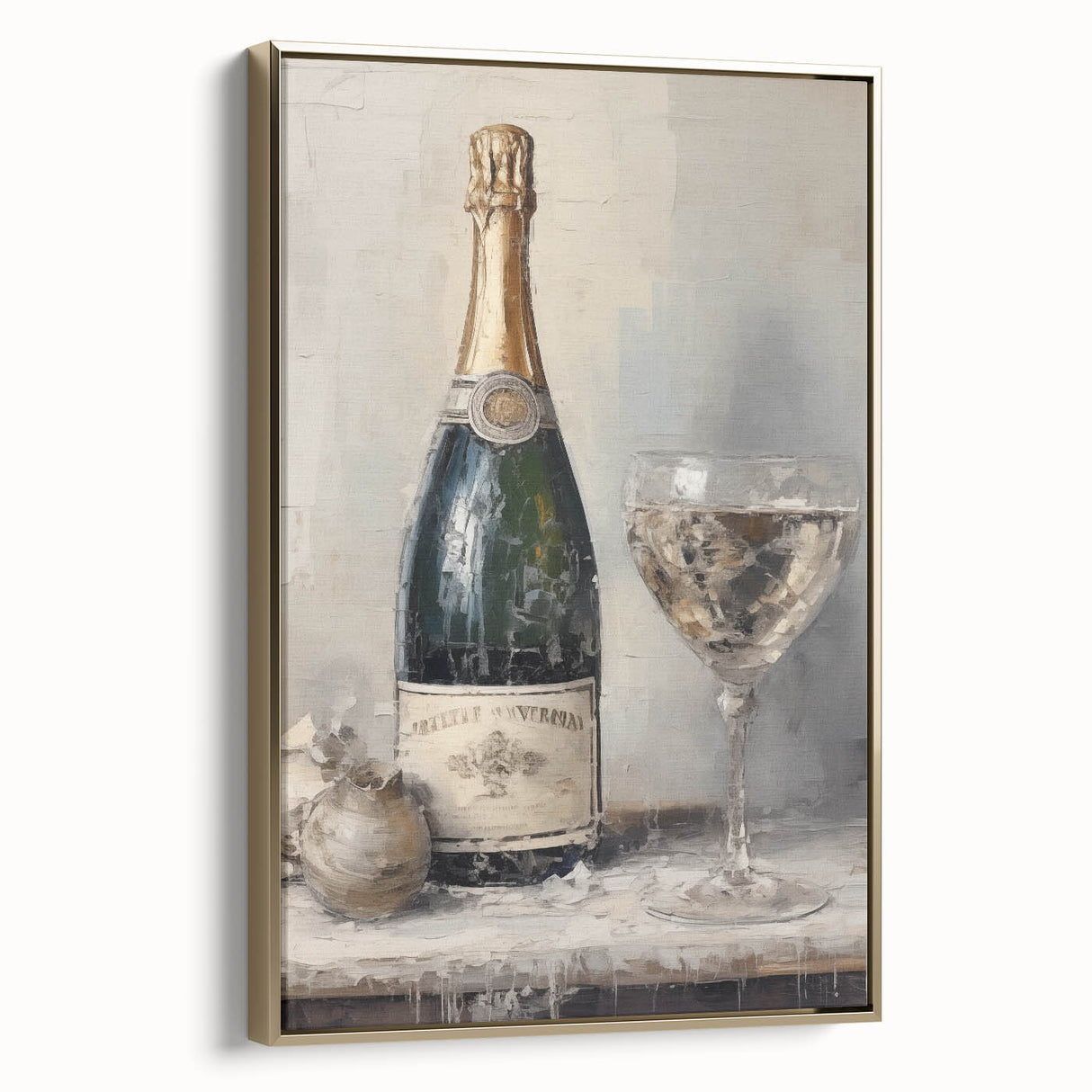 Elegant Holiday Champagne Celebration Wall Art - Christmas Art Prints