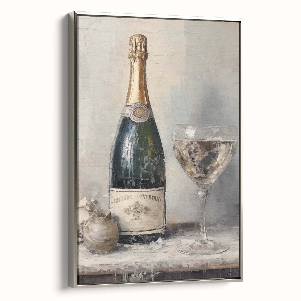 Elegant Holiday Champagne Celebration Wall Art - Christmas Art Prints