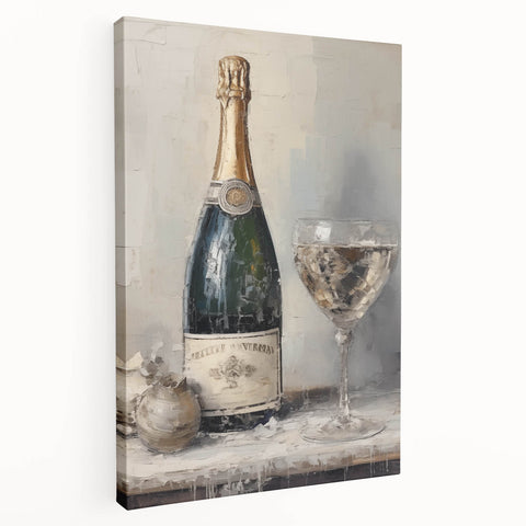 Elegant Holiday Champagne Celebration Wall Art - Christmas Art Prints