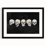 Halloween Canvas Art - Vintage Skull Expressions Print