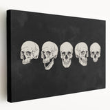 Halloween Canvas Art - Vintage Skull Expressions Print