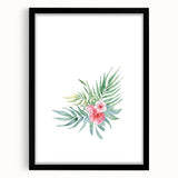 Girls Room Wall Art – Watercolor Tropical Floral Nursery Print