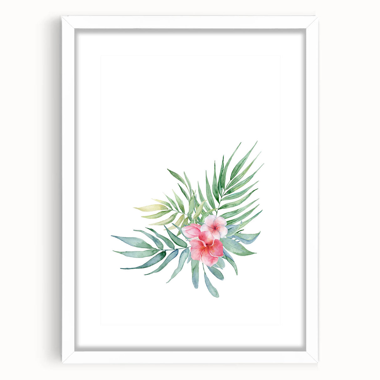Girls Room Wall Art – Watercolor Tropical Floral Nursery Print