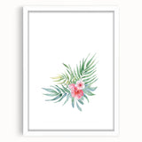 Girls Room Wall Art – Watercolor Tropical Floral Nursery Print