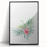 Girls Room Wall Art – Watercolor Tropical Floral Nursery Print