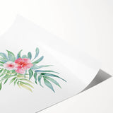 Girls Room Wall Art – Watercolor Tropical Floral Nursery Print