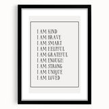 Kids Affirmation Nursery Wall Art – Baby Room Decor & Motivational Print