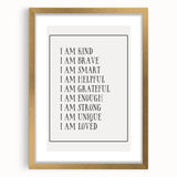 Kids Affirmation Nursery Wall Art – Baby Room Decor & Motivational Print