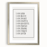 Kids Affirmation Nursery Wall Art – Baby Room Decor & Motivational Print