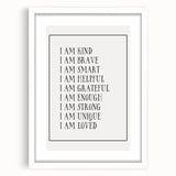 Kids Affirmation Nursery Wall Art – Baby Room Decor & Motivational Print