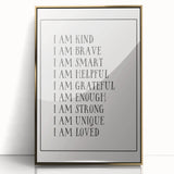 Kids Affirmation Nursery Wall Art – Baby Room Decor & Motivational Print