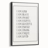 Kids Affirmation Nursery Wall Art – Baby Room Decor & Motivational Print