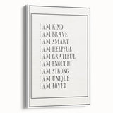 Kids Affirmation Nursery Wall Art – Baby Room Decor & Motivational Print