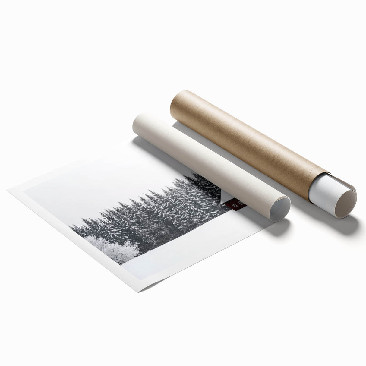 Landscape barn scene printed on high-quality canvas, showcasing vibrant colors and intricate details, rolled in a protective tube for easy storage and display.