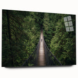 Acrylic glass landscape design of a modern bridge displayed from a side view, showcasing its sleek lines and vibrant colors, ideal for contemporary decor.