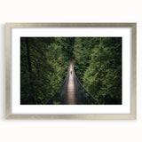 Landscape bridge frame with mat in silver, showcasing a modern design perfect for home decor, featuring a sleek front view that enhances any artwork displayed.