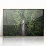 Framed acrylic artwork depicting a stunning gold landscape bridge scene, showcasing vibrant colors and intricate details, perfect for modern home decor.