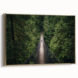 Framed canvas artwork depicting a stunning landscape bridge scene, featuring a gold frame and vibrant colors, perfect for home decor or art enthusiasts.