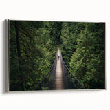 Framed canvas artwork of a landscape bridge in silver tones, showcasing intricate details and vibrant colors that enhance any modern decor. Ideal for home or office display.