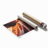 Stunning landscape print of vibrant canyons, showcasing rich earth tones and dramatic rock formations, rolled neatly for easy display and shipping. Perfect for home decor.