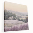 Stretched canvas wall art depicting a serene countryside landscape with vibrant greenery and a clear blue sky, ideal for home decor and relaxation.