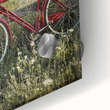 Close-up of a vibrant acrylic landscape artwork depicting a serene countryside scene, showcasing lush greenery and rolling hills, perfect for home decor.