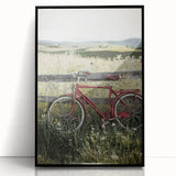 Framed black acrylic artwork showcasing a serene countryside landscape, featuring vibrant greenery and rolling hills, perfect for enhancing home decor.
