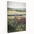 Stretched canvas artwork depicting a serene countryside landscape, showcasing vibrant green fields and a clear blue sky, ideal for enhancing home decor.