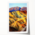 Desert landscape rolled print showcasing vibrant colors and intricate details, ideal for home decor, packaged securely in a durable tube for safe storage.