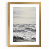 Elegant gold-framed landscape artwork with a white mat, showcasing serene nature scenery. Ideal for home decor, enhancing any living space with sophistication.