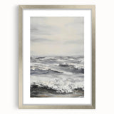 Silver-framed landscape artwork featuring a mat, showcasing a serene natural scene with vibrant colors. Ideal for home decor enhancement and stylish interior displays.