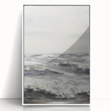 Framed acrylic artwork showcasing a serene landscape design with vibrant colors, set in a sleek white frame, perfect for enhancing modern home decor.