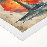 Rolled canvas artwork depicting a serene lighthouse scene amidst a vibrant coastal landscape, showcasing rich colors and intricate details, perfect for home decor.