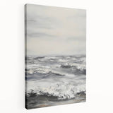 Stretched canvas artwork showcasing a serene landscape design in vibrant colors, viewed from the side, ideal for home decor or art enthusiasts.
