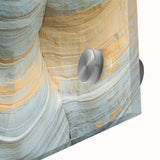 Large abstract floral design in vibrant colors on acrylic glass, suitable as mid-century modernist dining room art.