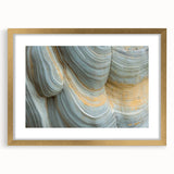 Extra large abstract art print featuring textured floral motifs in earth tones on a gold-framed canvas.