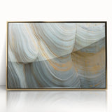 Large acrylic print of a mid-century modernist floral design in gold tones, suitable for modern art wall decor or nursery.