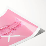 Unique Pop Art Wall Art – Playful KAWS-Inspired Pink Figure on Pink Background