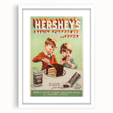 Retro Hershey's Cocoa Poster - Vintage Kitchen Wall Art