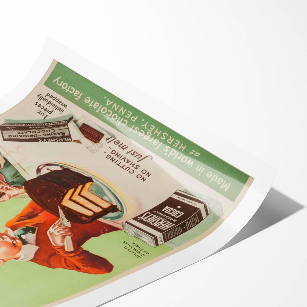 Retro Hershey's Cocoa Poster - Vintage Kitchen Wall Art