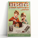 Retro Hershey's Cocoa Poster - Vintage Kitchen Wall Art